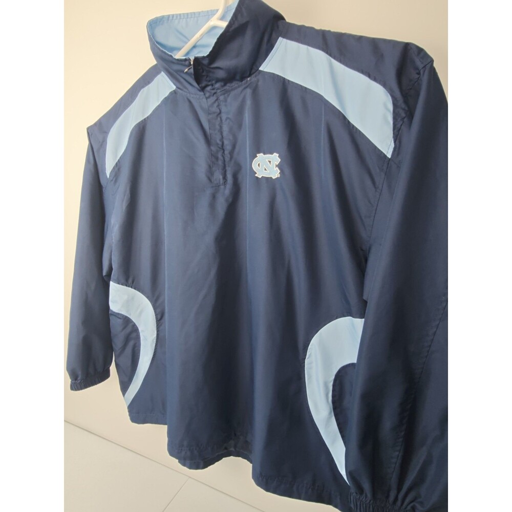UNC Tar Heels NCAA Pullover Windbreaker Jacket Navy Blue Logo 1/4 golf Football